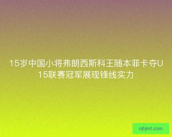 15岁中国小将弗朗西斯科王随本菲卡夺U15联赛冠军展现锋线实力