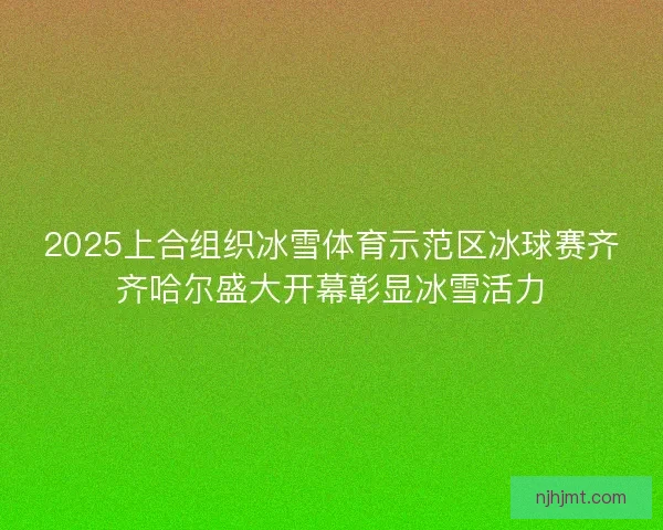 2025上合组织冰雪体育示范区冰球赛齐齐哈尔盛大开幕彰显冰雪活力 2025上合组织冰雪体育示范区冰球赛齐齐哈尔盛大开幕彰显冰雪活力
