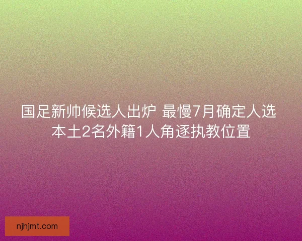 国足新帅候选人出炉 最慢7月确定人选 本土2名外籍1人角逐执教位置 国足新帅候选人出炉 最慢7月确定人选 本土2名外籍1人角逐执教位置
