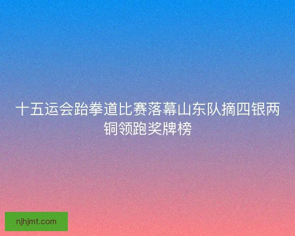 十五运会跆拳道比赛落幕山东队摘四银两铜领跑奖牌榜