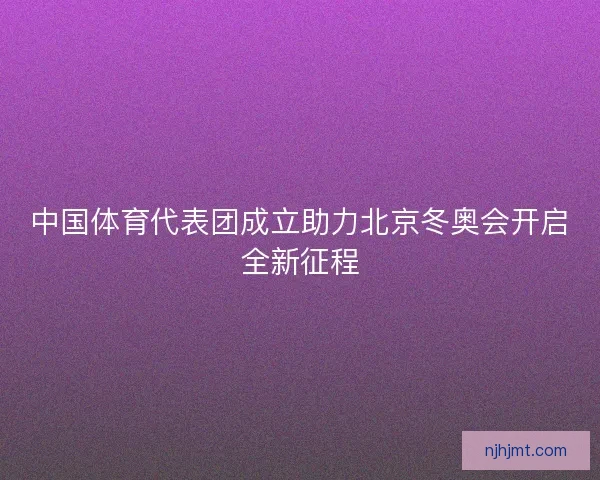 中国体育代表团成立助力北京冬奥会开启全新征程